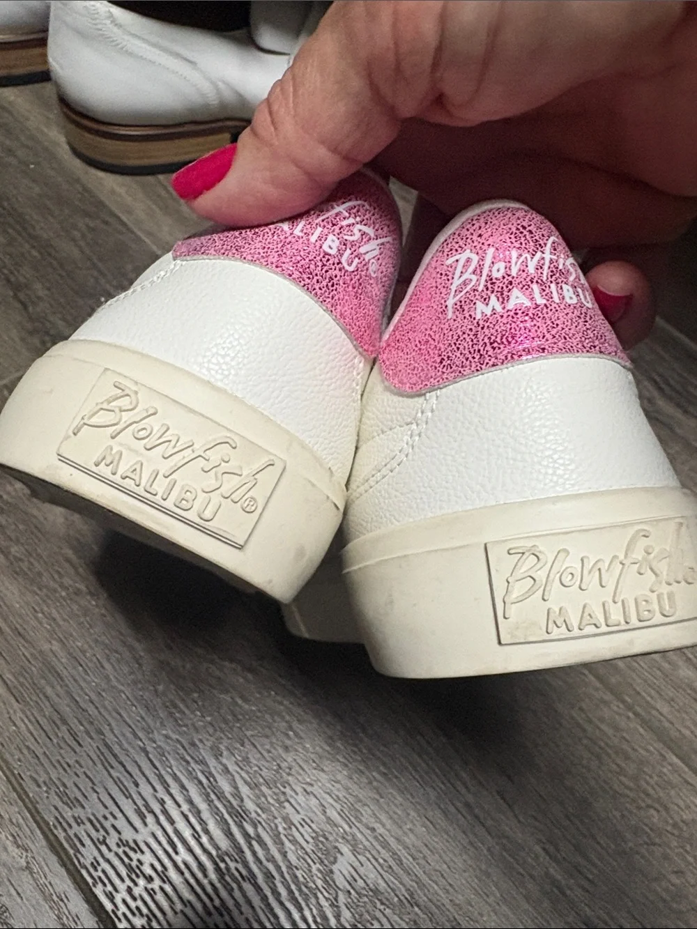 Blowfish White Sneakers with Pink Accents